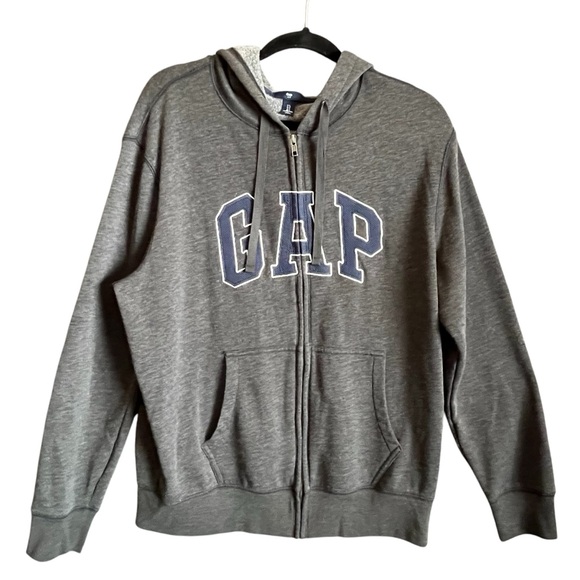GAP Men's Gray Front Zip Hoodie - Picture 1 of 8